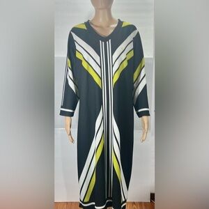 ASHLEY STEWART YELLOW/BLACK MAXI DRESS SIZE 18/20